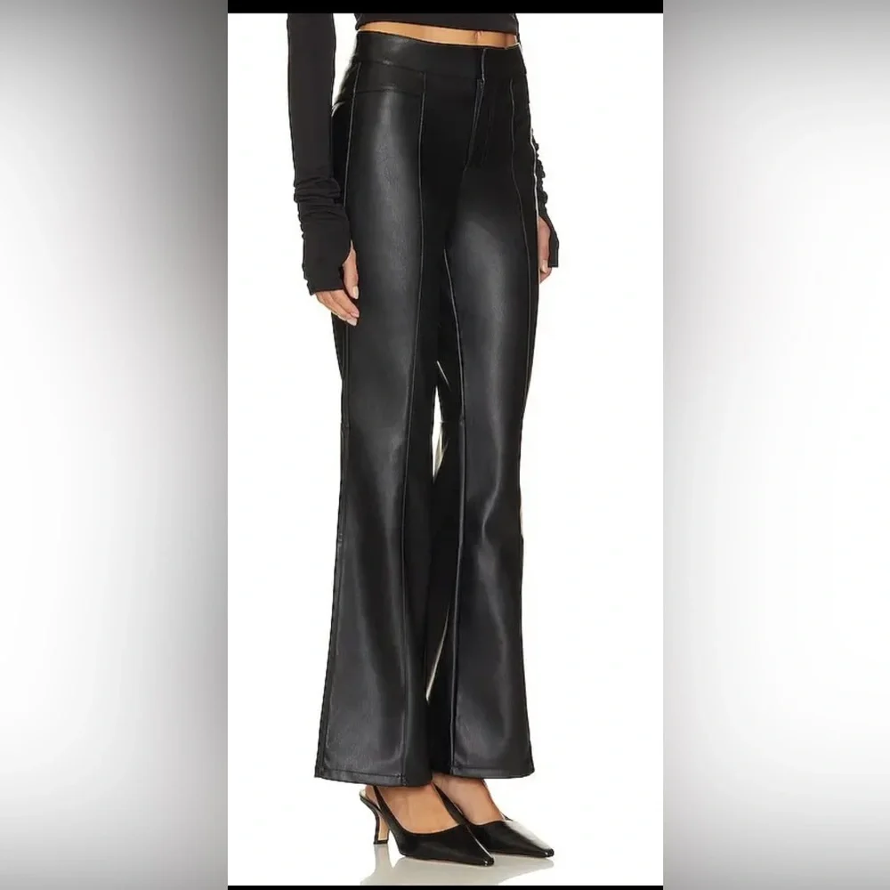 FREE PEOPLE x We The Free Uptown High Rise Black  Faux Leather Pant size 4 - Picture 4 of 10